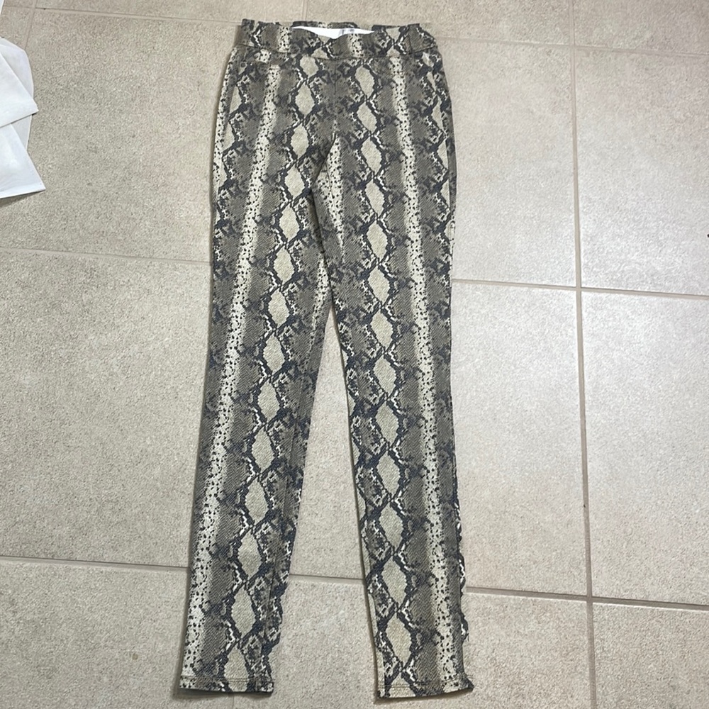 NWOT YUMMIE TUMMIE by Heather Thomson Faux Snake Skin Stretch Pants, size XS